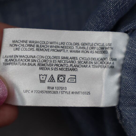 Woolrich Shirt Mens M Blue Button Up Outdoor Short Sleeve Outdoor - Picture 7 of 16